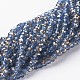 Electroplate Glass Faceted Rondelle Beads Strands US-EGLA-D020-4x3mm-54-1