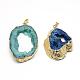 Plated Natural Druzy Agate Big Pendants US-G-R435-32-2