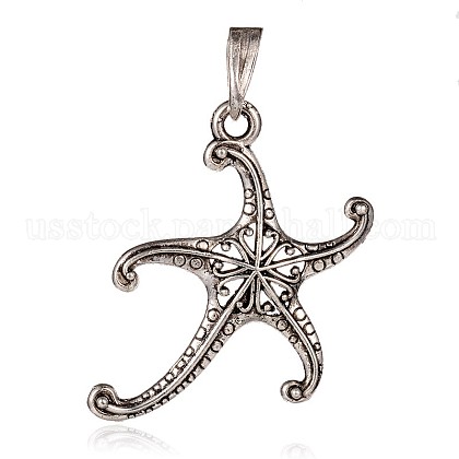 Starfish/Sea Stars Tibetan Style Alloy Pendants US-PALLOY-O062-33AS-1