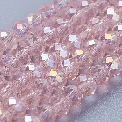 Electroplate Glass Beads Strands US-EGLA-D020-4x3mm-32-1