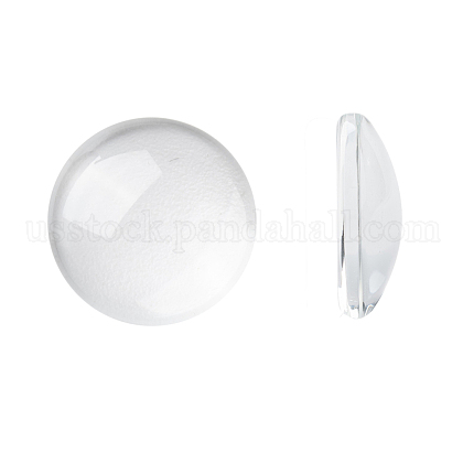Transparent Glass Cabochons US-GGLA-R026-15mm-1