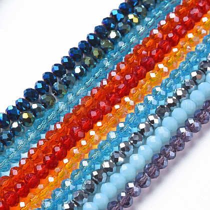 Electroplate Glass Beads Strands US-EGLA-T025-01A-1