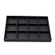 Stackable Wood Display Trays Covered By Black Leatherette US-PCT106-3