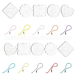 40Pcs 10 Style Acrylic Transparent Blank Pendants with Glitter US-DIY-CJC0002-013