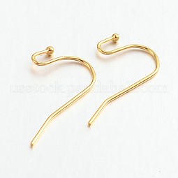 Brass Earring Hooks for Earring Designs US-KK-M142-01G-RS
