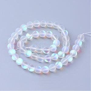 Synthetic Moonstone Beads Strands US-G-R375-6mm-A13