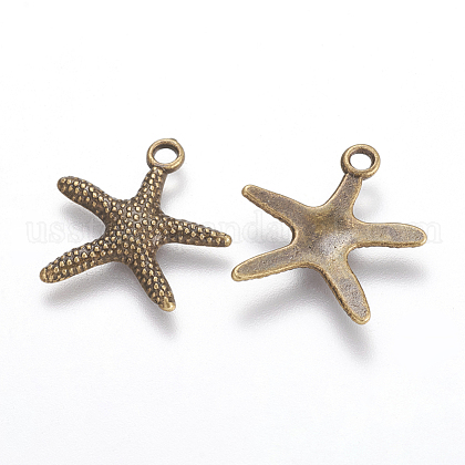 Antique Bronze Starfish/Sea Stars Tibetan Style Alloy Pendants US-X-TIBEP-EA306Y-AB-FF-1