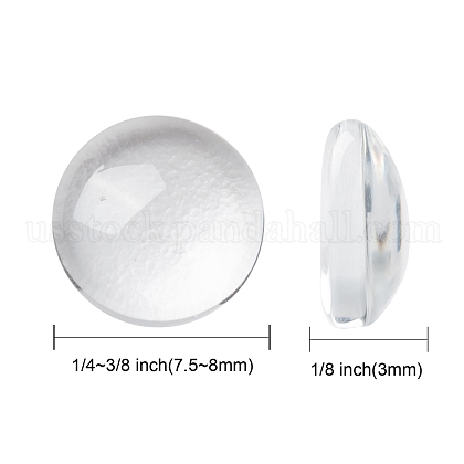 Transparent Glass Cabochons&nbsp;US-GGLA-R026-8mm-2
