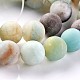 Frosted Natural Flower Amazonite Round Beads Strands US-G-E330-8mm-01-1