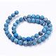 Dyed Natural Map Stone/Picasso Stone/Picasso Jasper Beads Strands US-G-F520-52-8mm-2