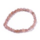 Natural Sunstone Bead Stretch Bracelets US-BJEW-K213-35-2