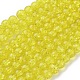 Spray Painted Crackle Glass Beads Strands US-CCG-Q001-8mm-04-2