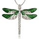 Platinum Alloy Enamel Dragonfly Big Pendants US-ENAM-J033-01P-1