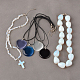 Cat Eye Pendant Necklaces or Opalite Beaded Necklaces US-NJEW-M100-01-1