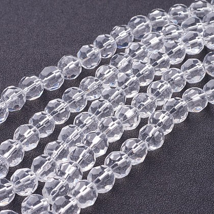Glass Beads Strands US-GF10mmC01Y-1