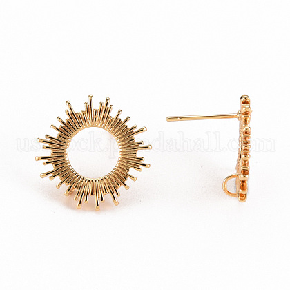 Brass Earring Findings&nbsp;US-KK-S356-248-NF-3