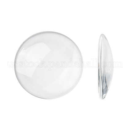 Transparent Glass Cabochons US-GGLA-R026-35mm-1