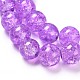 Spray Painted Crackle Glass Beads Strands US-CCG-Q001-10mm-12-3