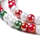 Christmas Theme Opaque Electroplate Glass Beads Strands US-GLAA-P056-4mm-A02-3