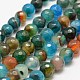 Faceted Natural Agate Beads Strands US-G-F447-8mm-C10-1