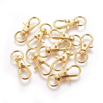 Alloy Swivel Lobster Claw Clasps, Swivel Snap Hook, Jewellery Making Supplies, Golden, 30.5x11x6mm, Hole: 5x9mm
