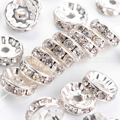 Brass Rhinestone Spacer Beads US-RB-A014-Z10mm-01S-1