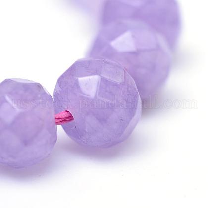 Faceted Rondelle Dyed Natural White Jade Bead Strands&nbsp;US-G-R343-6x8-03-4