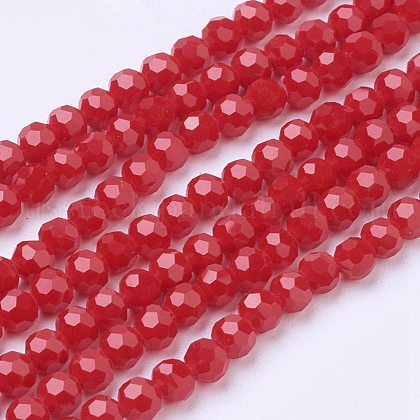 Faceted(32 Facets) Glass Beads Strands&nbsp;US-EGLA-J042-4mm-25-2