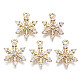 Brass Micro Pave Cubic Zirconia Charms for Christmas US-KK-R111-033-1