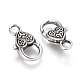 Tibetan Style Heart Lobster Claw Clasps US-LF014Y-NF-2