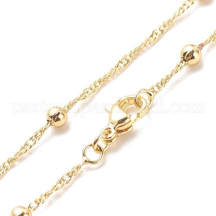 Brass Satellite Chains Necklace for Women US-NJEW-P265-35G-1