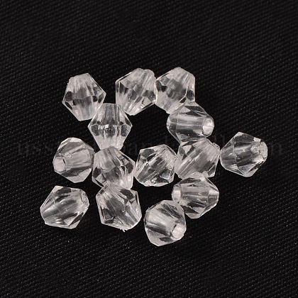 6MM Faceted Bicone Crystal Beads Transparent Clear Acrylic Beads US-X-DBB6mm01-1