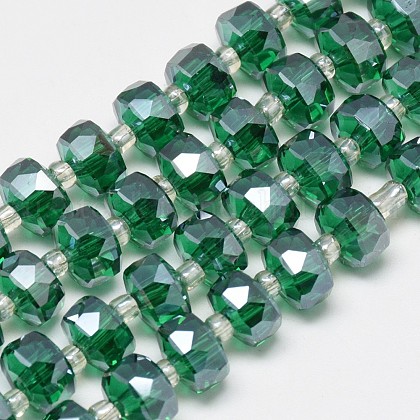Electroplate Glass Beads Strands US-EGLA-Q083-8mm-A01-1
