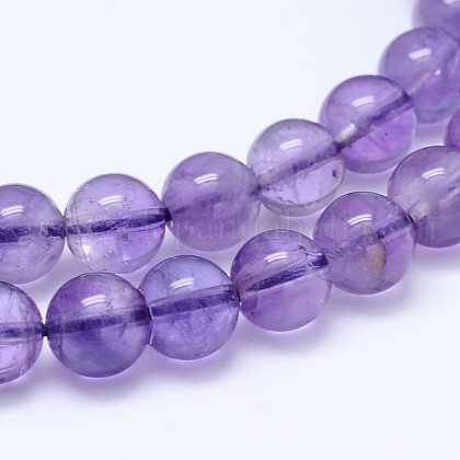 Natural Amethyst Round Bead Strands US-G-M212-8mm-01A-1