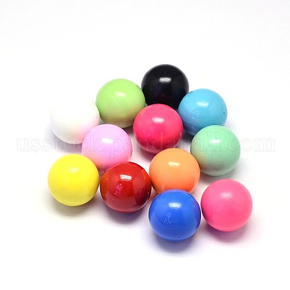 No Hole Spray Painted Brass Round Smooth Chime Ball Beads Fit Cage Pendants US-KKB-E003-M-12mm-1