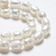 Oval Natural Cultured Freshwater Pearl Beads Strands US-PEAR-R015-45-3