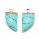 Synthetic Turquoise Pointed Pendants US-G-Q966-07-2