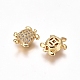 Brass Micro Pave Clear Cubic Zirconia Beads US-ZIRC-I038-25G-2