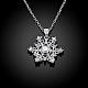 Fashion Popular Brass Cable Chain Snowflake Cubic Zirconia Pendant Necklace US-NJEW-BB00231-2