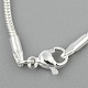 Brass Round Snake Chain Necklaces US-NJEW-BB10864-20-4