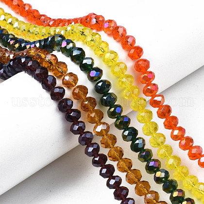 Electroplate Glass Beads Strands US-EGLA-A034-T8mm-B-1