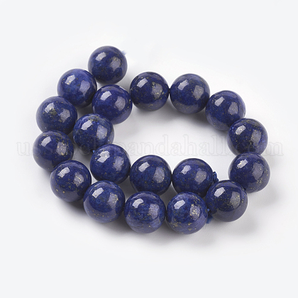 Natural Lapis Lazuli Beads Strands, Dyed, Round, Blue, 10mm, Hole: 1mm ...