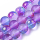 Frosted Spray Painted Glass Beads Strands US-GLAA-N035-03C-C03-1