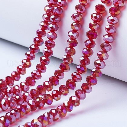 Electroplate Glass Beads Strands US-EGLA-A034-T8mm-B07-1