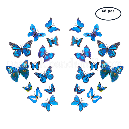 Artificial Plastic Butterfly Decorations US-DJEW-PH0002-01-1