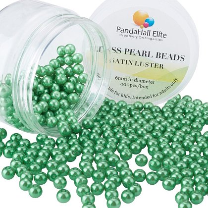 PandaHall Elite Pearlized Glass Pearl Round Beads US-HY-PH0001-6mm-074-1