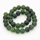 Frosted Round Natural Green Stone Bead Strands US-G-J276-69-12mm-2