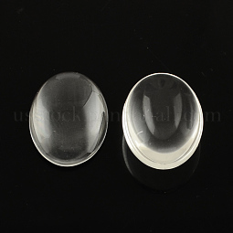 Transparent Oval Glass Cabochons US-GGLA-R022-30x20