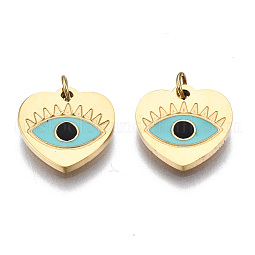 316 Surgical Stainless Steel Enamel Charms US-STAS-S116-379B-G