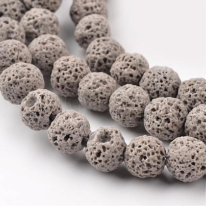 Synthetic Lava Rock Round Beads Strands US-G-I124-8mm-13-1